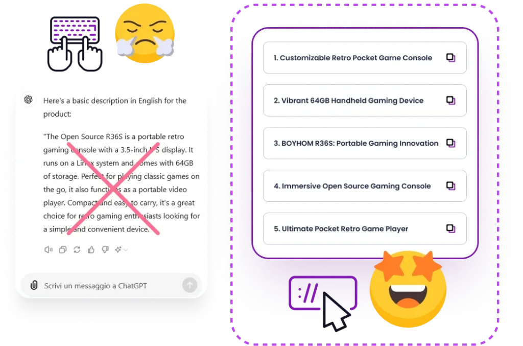 illustration that rapresent with and without copy master